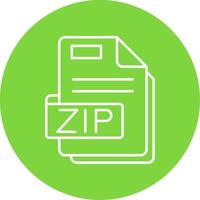 Zip Linear Circle Multicolor Design Icon vector