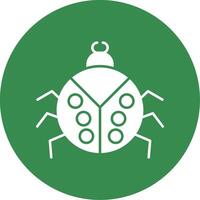 Beetle Glyph Circle Icon vector