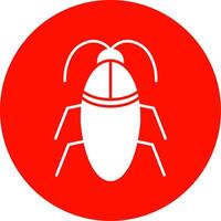 Cockroach Glyph Circle Icon vector