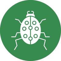 Beetle Glyph Circle Icon vector