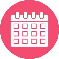 Calendar Glyph Circle Icon vector