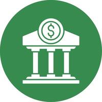 Bank Glyph Circle Icon vector