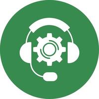 Technical Support Glyph Circle Icon vector