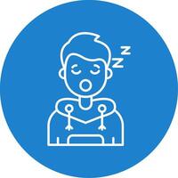Sleep Linear Circle Multicolor Design Icon vector