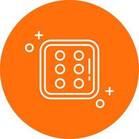 Dice six Linear Circle Multicolor Design Icon vector