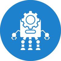 Robot Glyph Circle Icon vector
