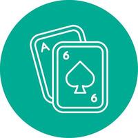 Poker Linear Circle Multicolor Design Icon vector