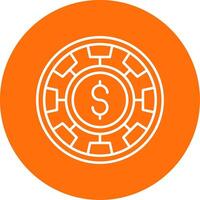 Chip Linear Circle Multicolor Design Icon vector