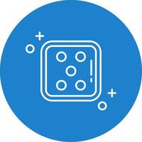 Dice five Linear Circle Multicolor Design Icon vector