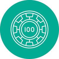Chip Linear Circle Multicolor Design Icon vector