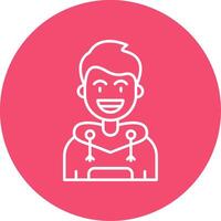 Smile Linear Circle Multicolor Design Icon vector