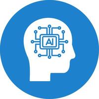 Artificial Intelligence Glyph Circle Icon vector