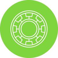 Chip Linear Circle Multicolor Design Icon vector