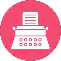 Typewriter Glyph Circle Icon vector