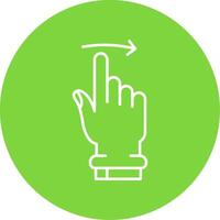 Swipe Right Linear Circle Multicolor Design Icon vector
