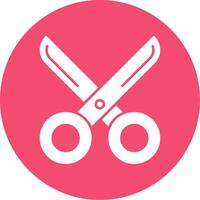 scissor Glyph Circle Icon vector