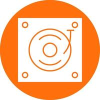 Turntable Glyph Circle Icon vector