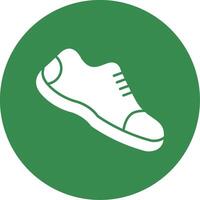 Running Shoes Glyph Circle Icon vector