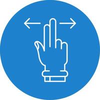 Two Fingers Horizontal Scroll Linear Circle Multicolor Design Icon vector