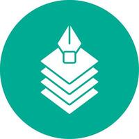 Layers Glyph Circle Icon vector