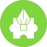 Puzzle Glyph Circle Icon vector