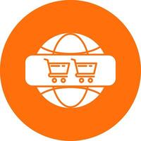 Online Shoping Glyph Circle Icon vector