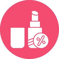 Lipstick Glyph Circle Icon vector