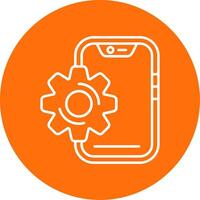 Setting Linear Circle Multicolor Design Icon vector