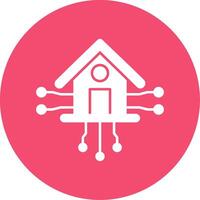 Smart Home Glyph Circle Icon vector