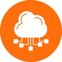 Cloud Server Glyph Circle Icon vector