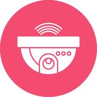 Cctv Glyph Circle Icon vector