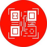 Qr Code Glyph Circle Icon vector