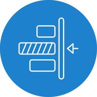 Right alignment Linear Circle Multicolor Design Icon vector
