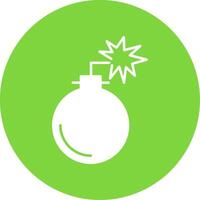 Bomb Glyph Circle Icon vector