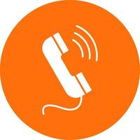 Phone Call Glyph Circle Icon vector