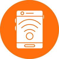 Signal Glyph Circle Icon vector