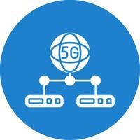 Network Server Glyph Circle Icon vector