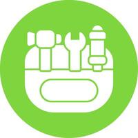 Toolkit Glyph Circle Icon vector