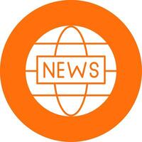 Noticias reporte glifo circulo icono vector