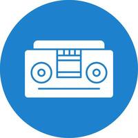 Tape Recorder Glyph Circle Icon vector