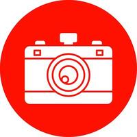 Camera Glyph Circle Icon vector