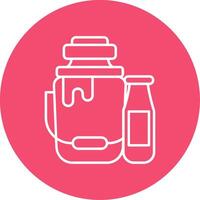 Milk Linear Circle Multicolor Design Icon vector