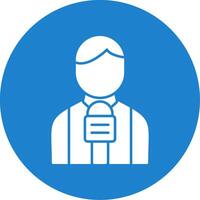 Journalist Glyph Circle Icon vector