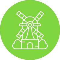 Windmill Linear Circle Multicolor Design Icon vector