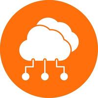 Cloud Computing Glyph Circle Icon vector