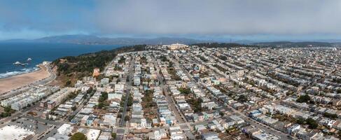 San Francisco. Image of San Francisco skyline. Aerial view of the skyline of San Francisco, California, United States. photo