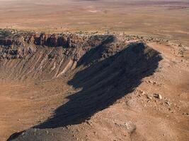 Aerial view of the Meteor Crater Natural Landmark at Arizona. photo