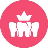 Dental Crown Glyph Circle Icon vector