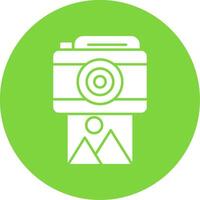 Camera Glyph Circle Icon vector