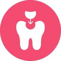 Tooth Filling Glyph Circle Icon vector